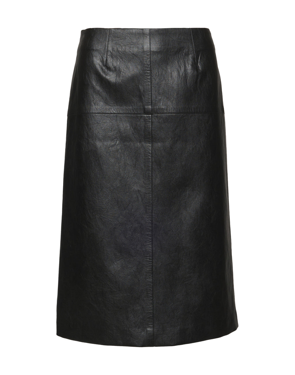 DOUUOD Longuette con Baschina in Ecopelle Old Nero