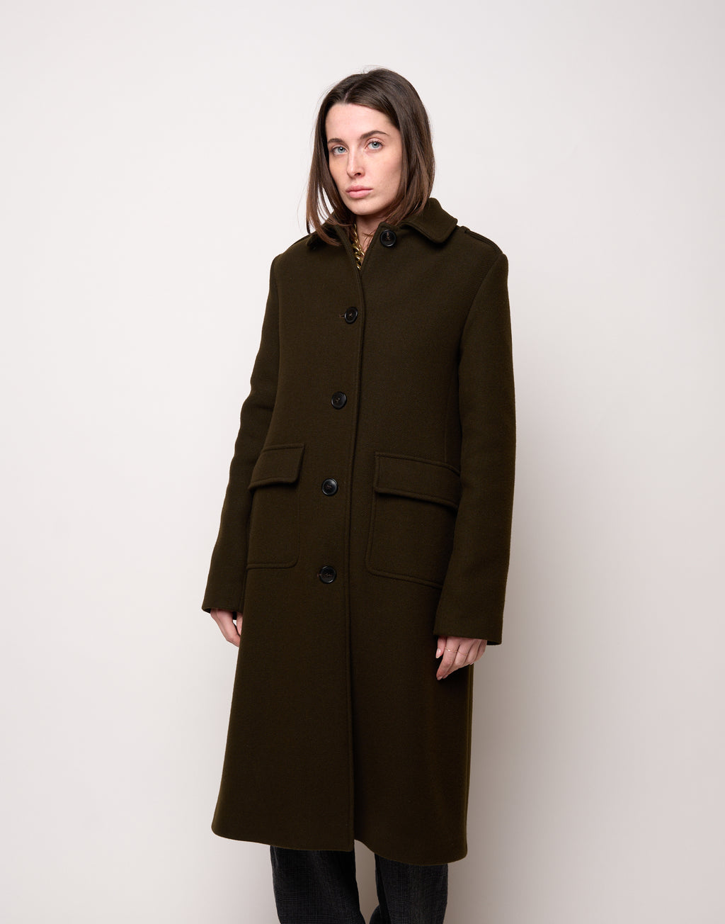 DOUUOD Cappotto Monopetto con Collo Chiuso e Martingala