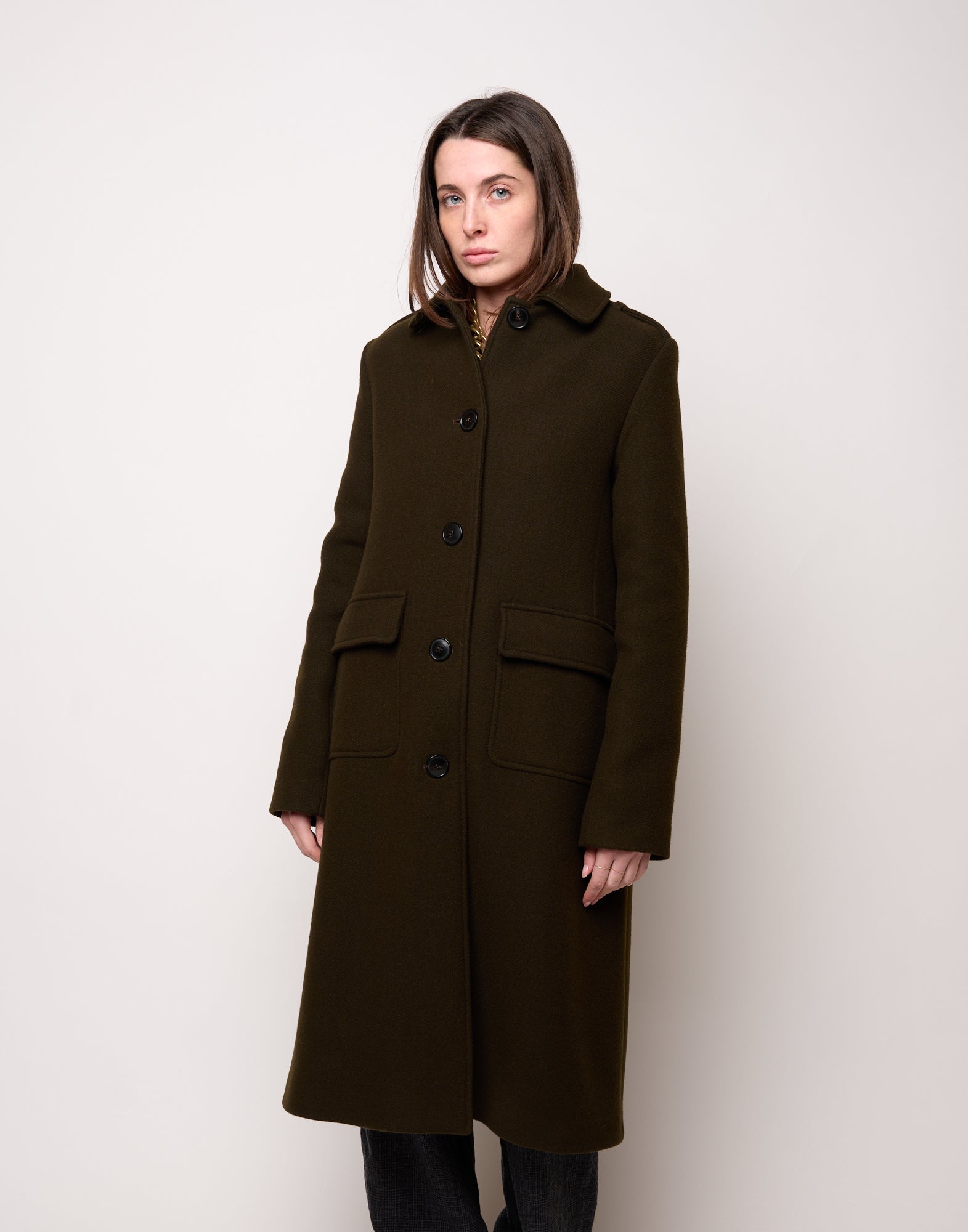 DOUUOD Cappotto Monopetto con Collo Chiuso e Martingala