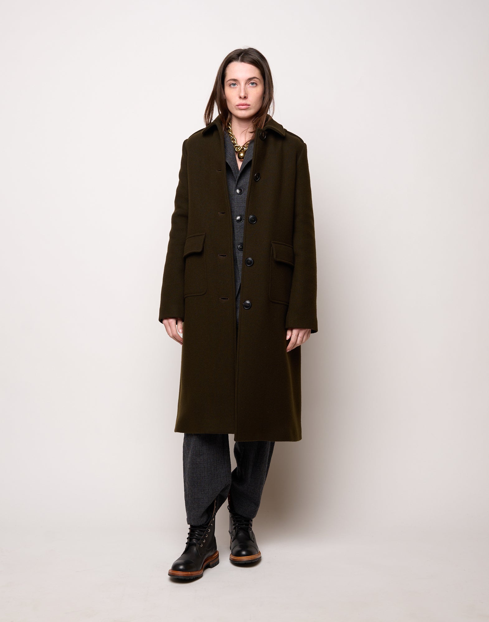 DOUUOD Cappotto Monopetto con Collo Chiuso e Martingala
