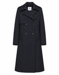 DOUUOD Trench Doppiopetto in Tecno Neoprene con Collo a Rever