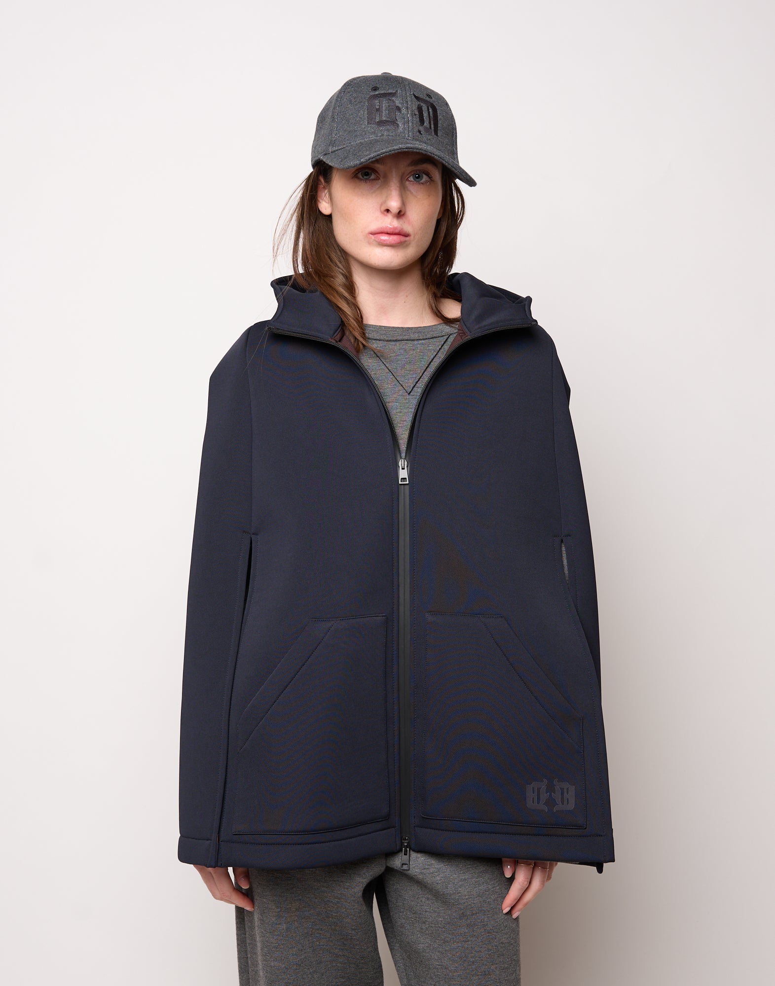 DOUUOD Mini Cappa con Cappuccio e Zip Spalmata Notte