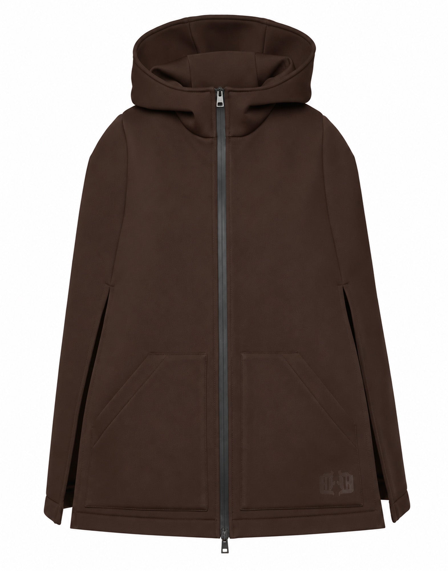 DOUUOD Mini Cappa con Cappuccio e Zip Spalmata Ciocco
