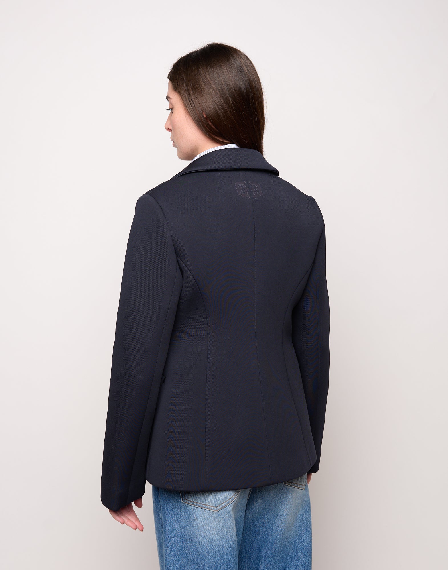 DOUUOD Giacca Monopetto in Tecno Neoprene Notte