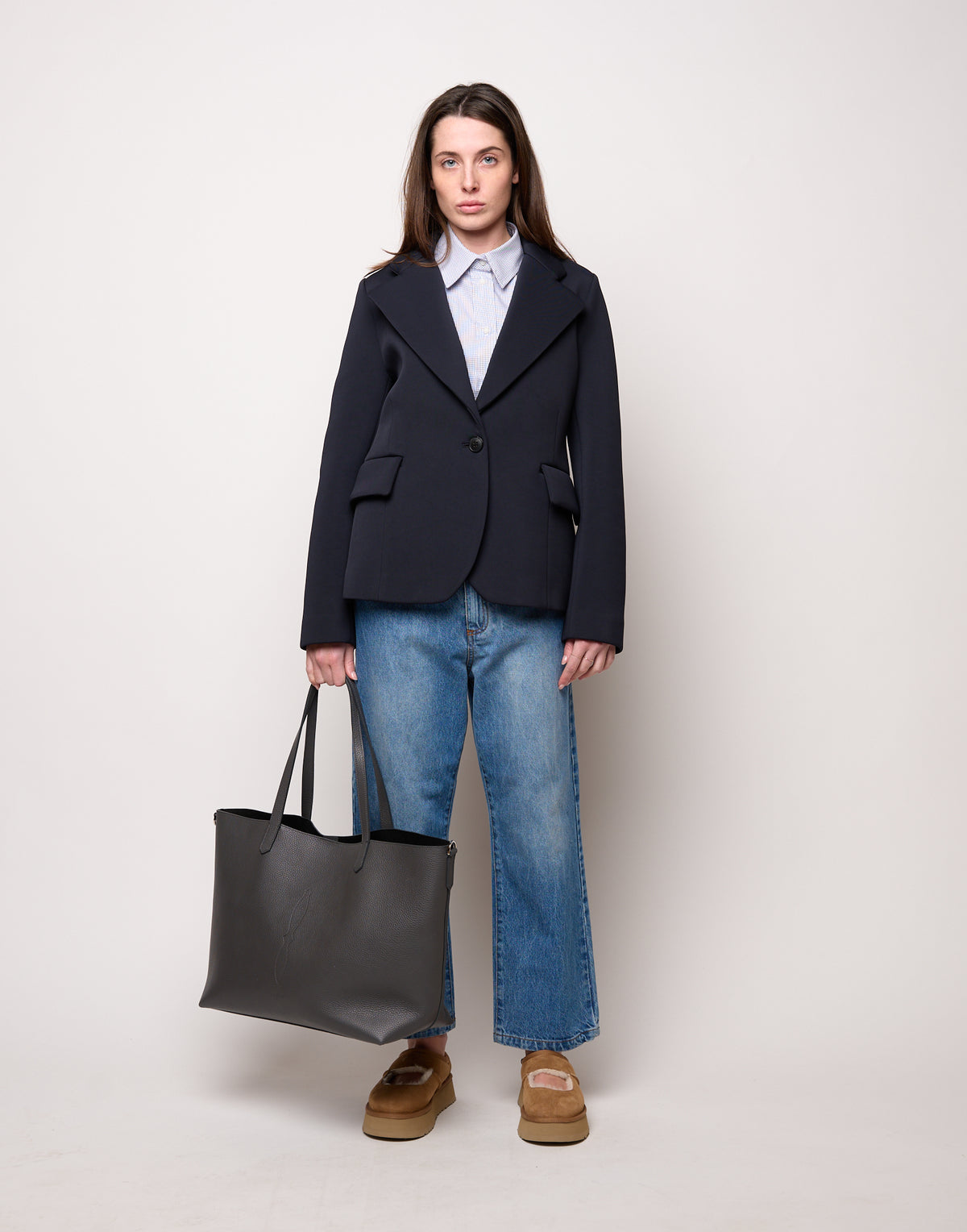 DOUUOD Giacca Monopetto in Tecno Neoprene Notte