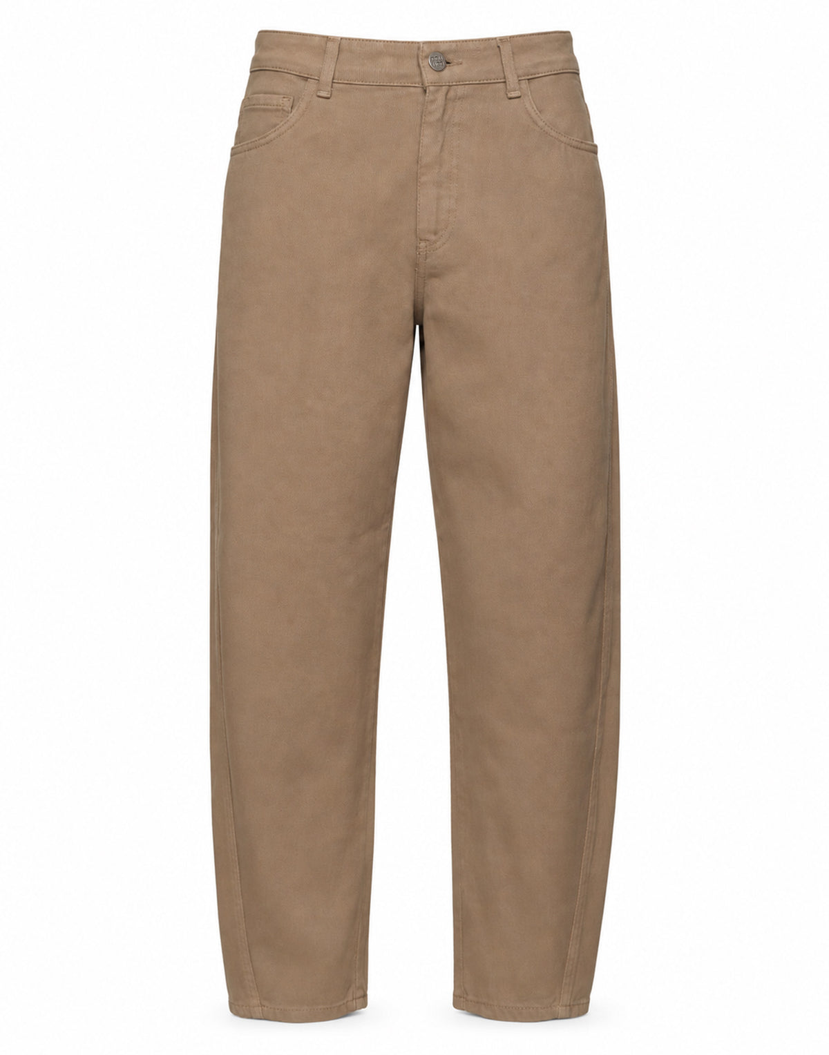 DOUUOD Pantalone Baggy in Drill di Cotone Pale Kaki