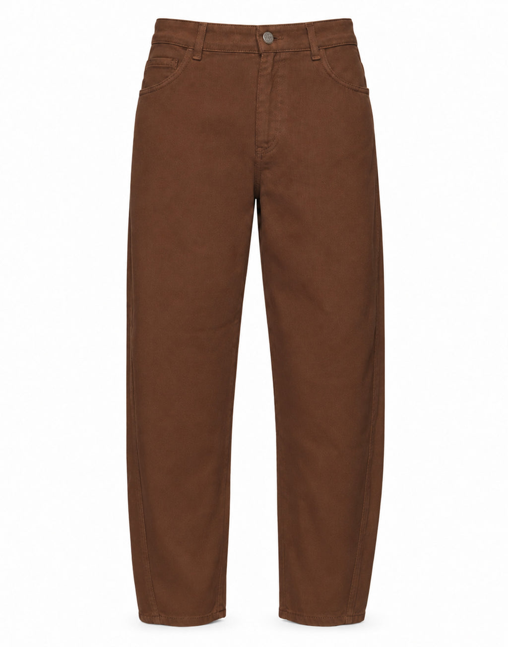DOUUOD Pantalone Baggy in Drill di Cotone Caramello