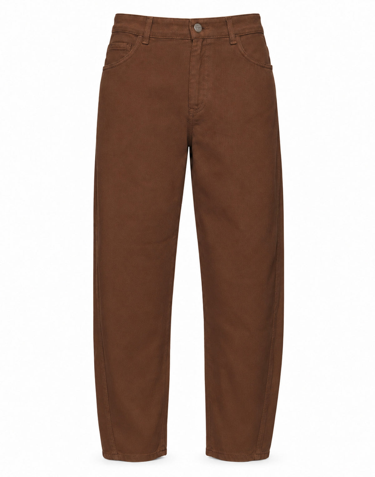DOUUOD Pantalone Baggy in Drill di Cotone Caramello