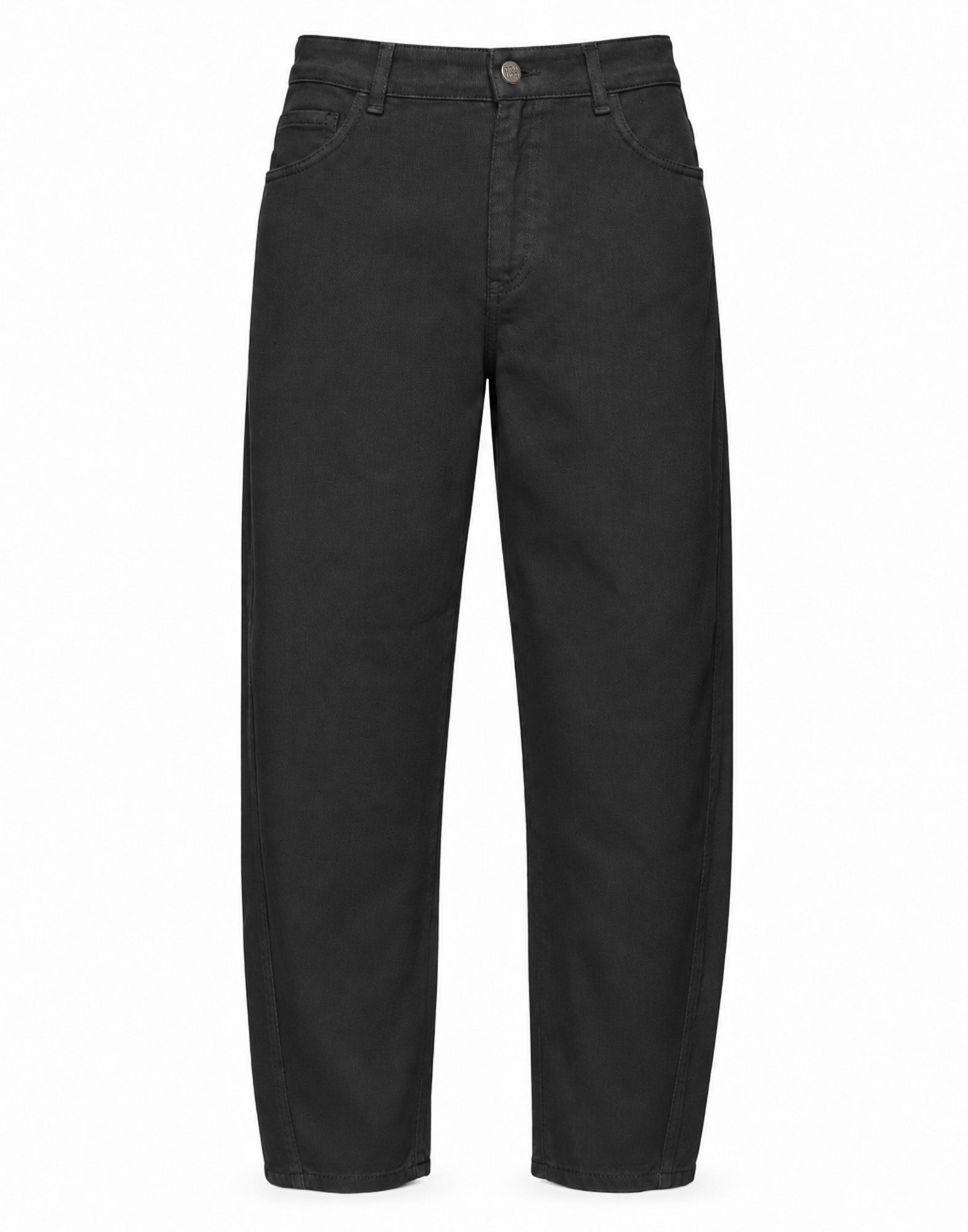 DOUUOD Pantalone Baggy in Drill di Cotone Nero