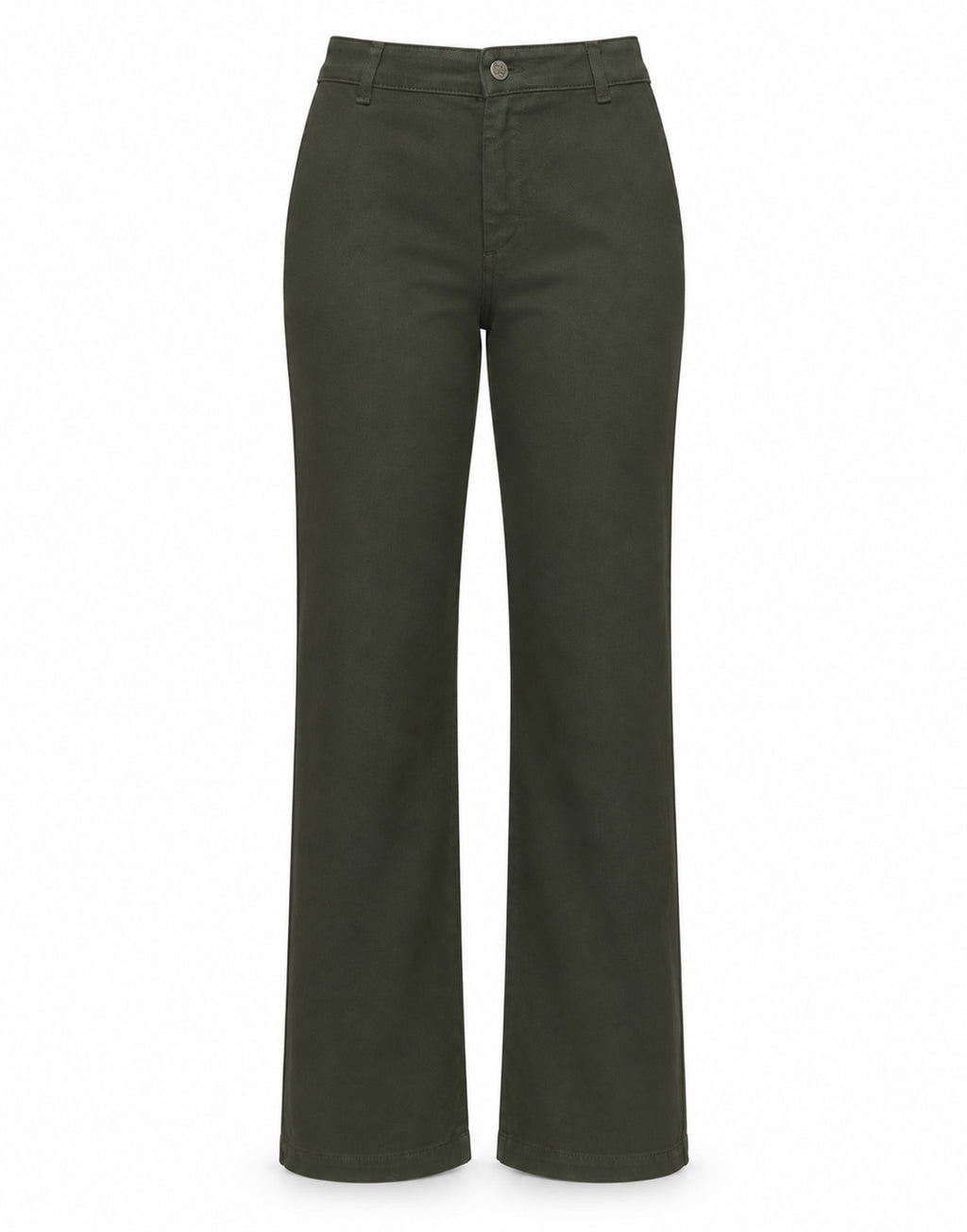 DOUUOD Pantalone Dritto in Drill di Cotone Oliva