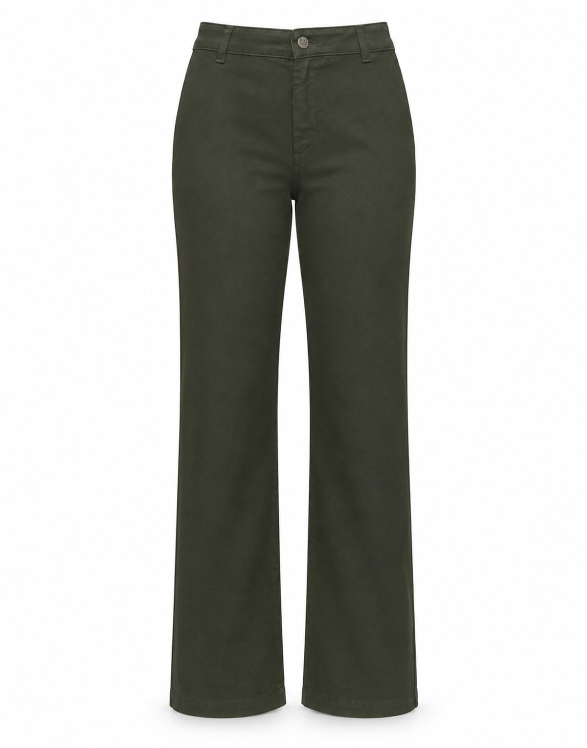 DOUUOD Pantalone Dritto in Drill di Cotone Oliva