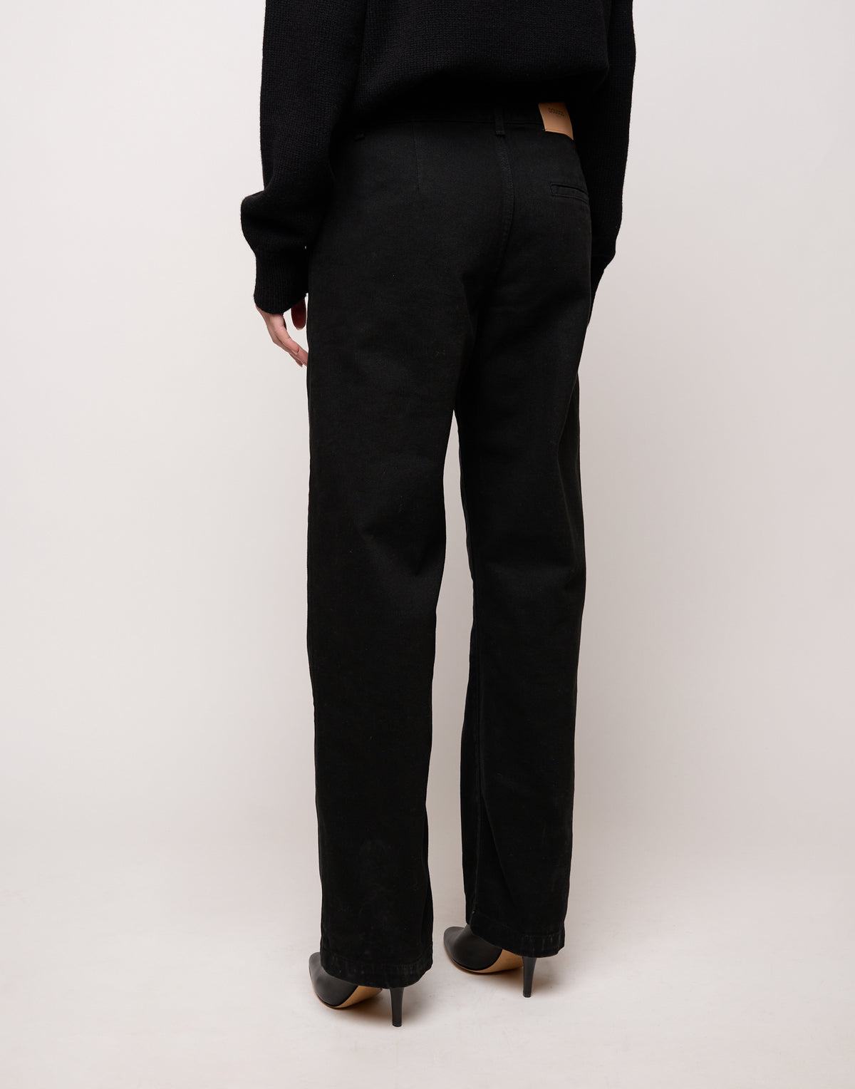 DOUUOD Pantalone Dritto in Drill di Cotone Nero