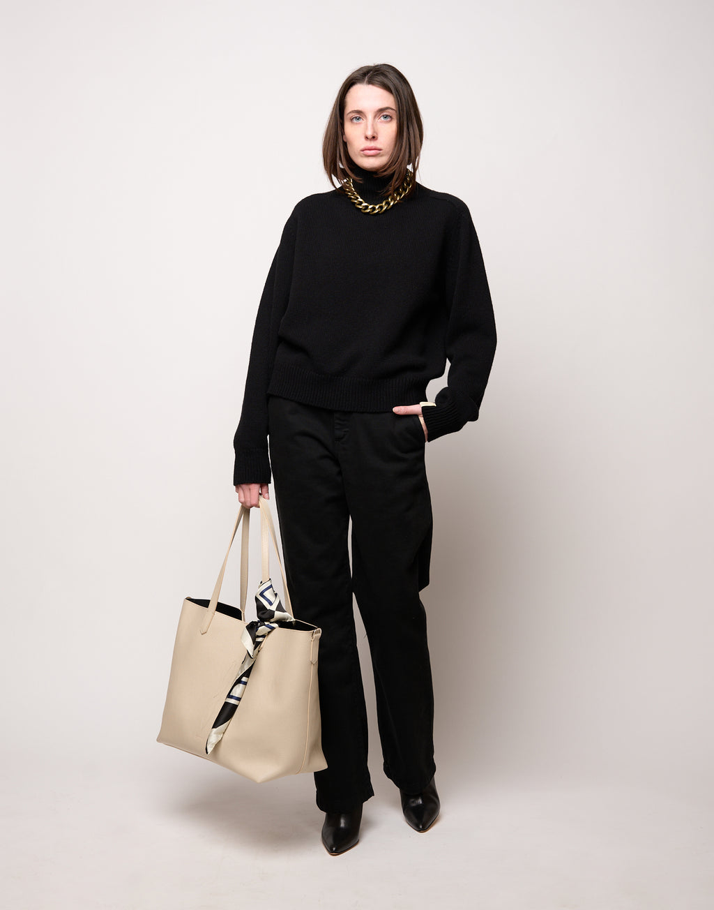 DOUUOD Pantalone Dritto in Drill di Cotone Nero