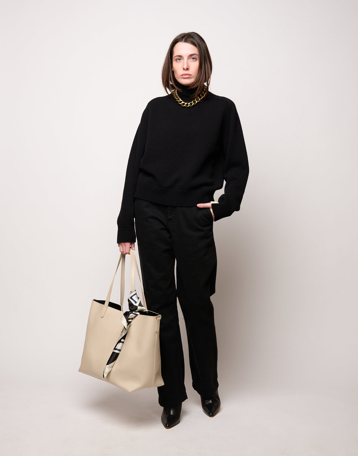 DOUUOD Pantalone Dritto in Drill di Cotone Nero