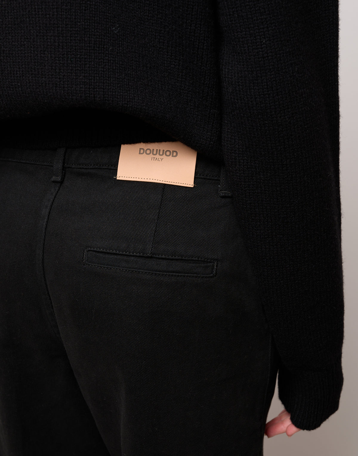 DOUUOD Pantalone Dritto in Drill di Cotone Nero