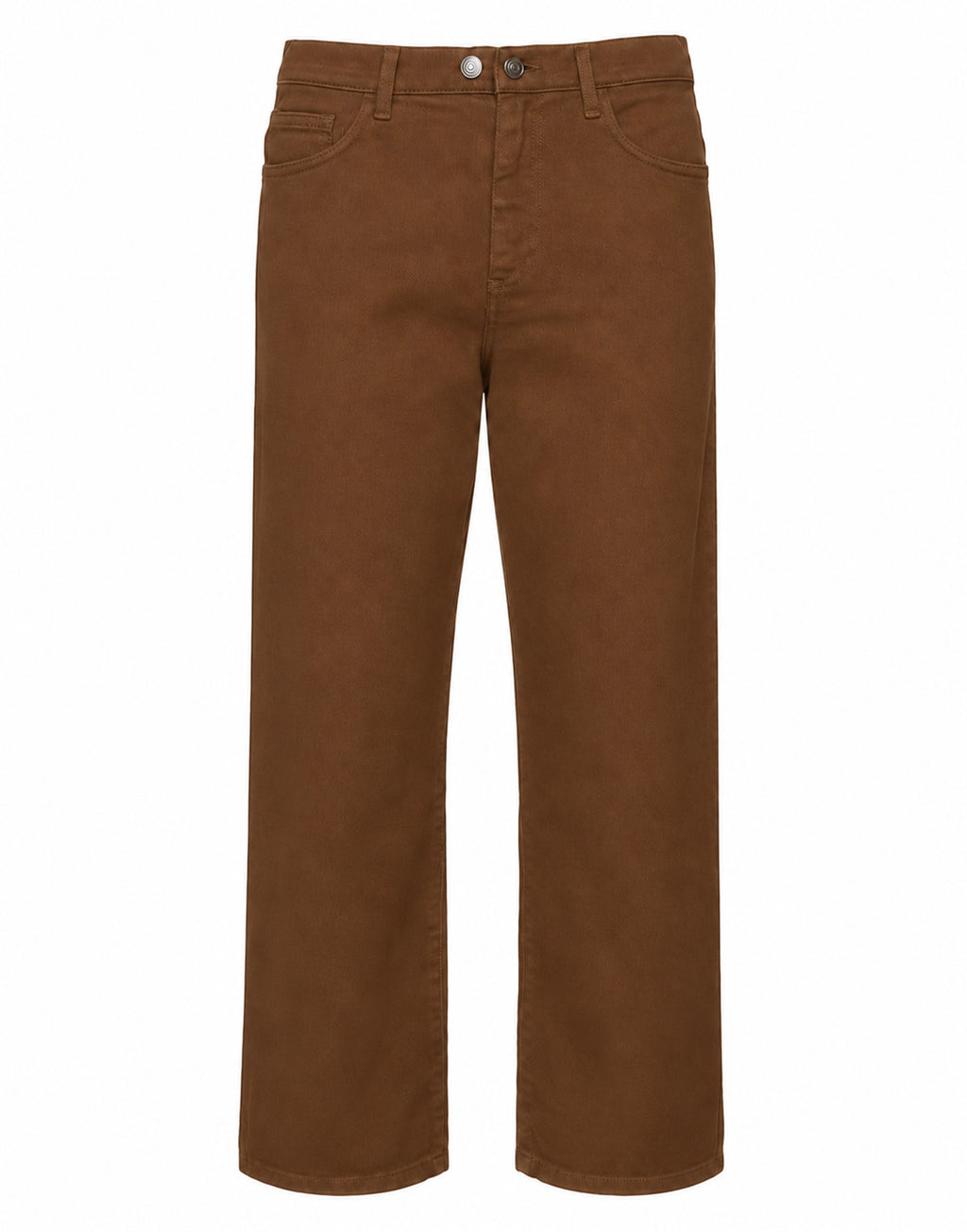 DOUUOD Pantalone Ampio Cropped Genderless in Drill di Cotone Caramello