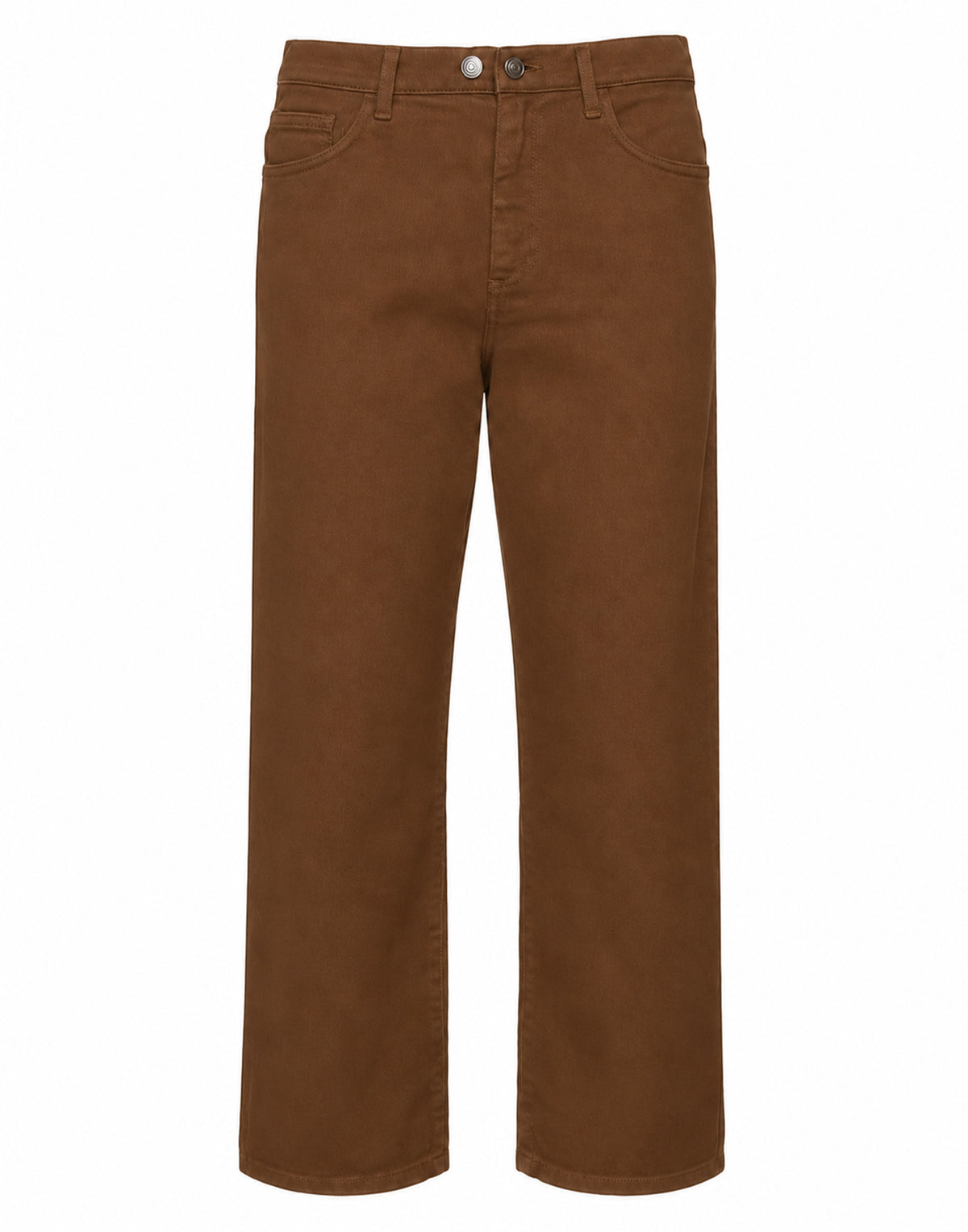 DOUUOD Pantalone Ampio Cropped Genderless in Drill di Cotone Caramello