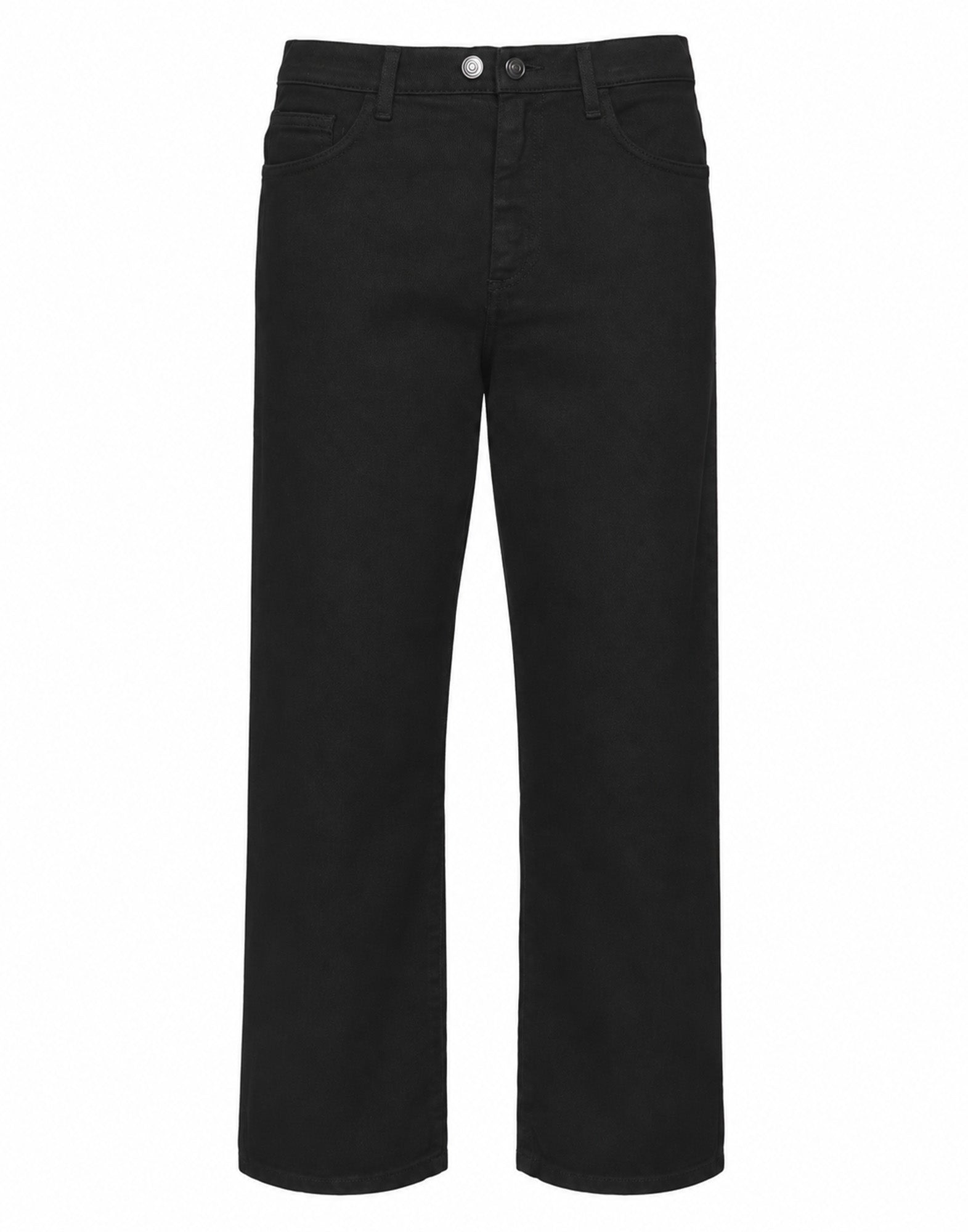 DOUUOD Pantalone Ampio Cropped Genderless in Drill di Cotone Nero