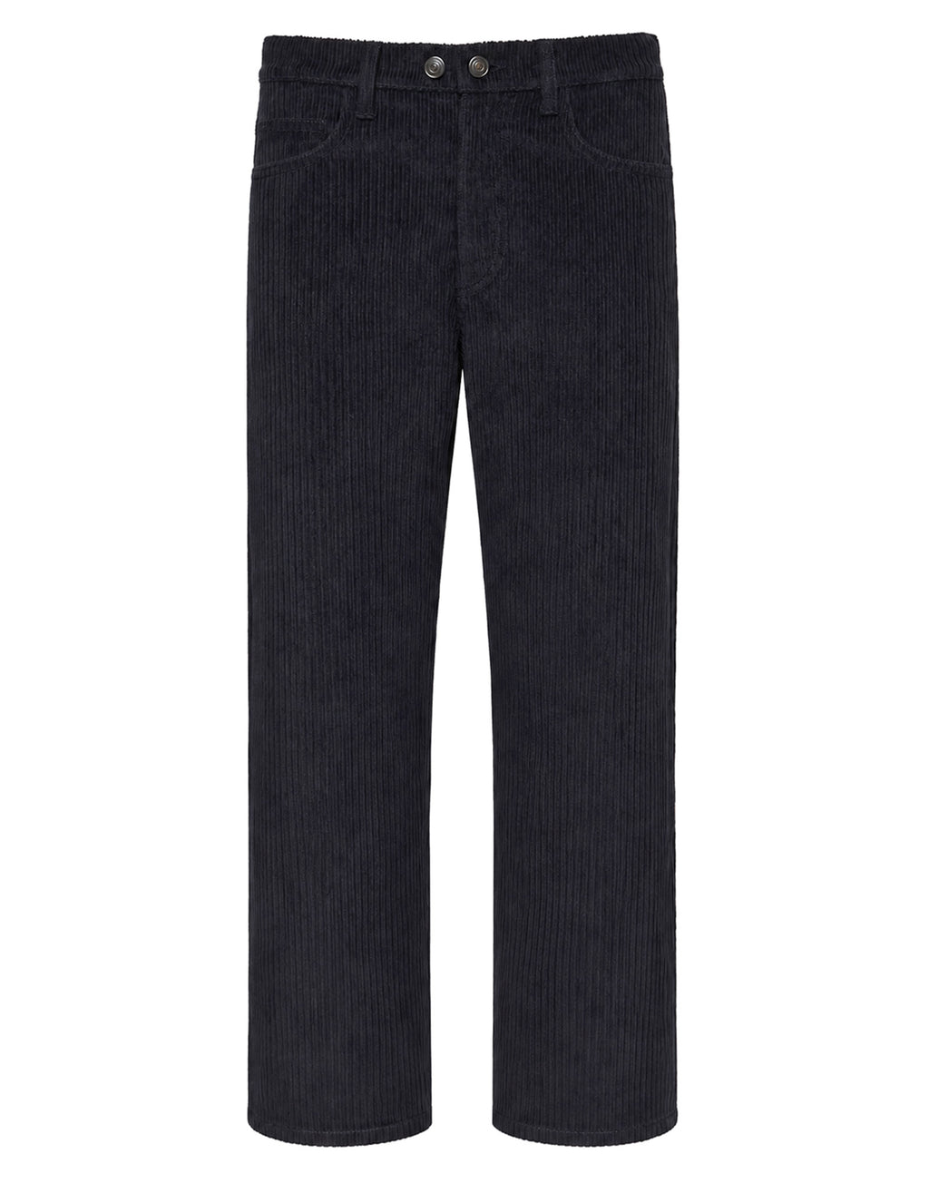 DOUUOD Pantalone Ampio Cropped Genderless in Velluto a Costa Larga Blu