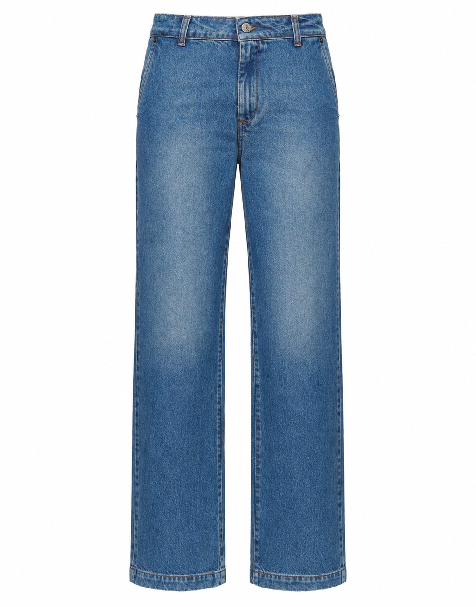 DOUUOD Pantalone Dritto in Denim Washed