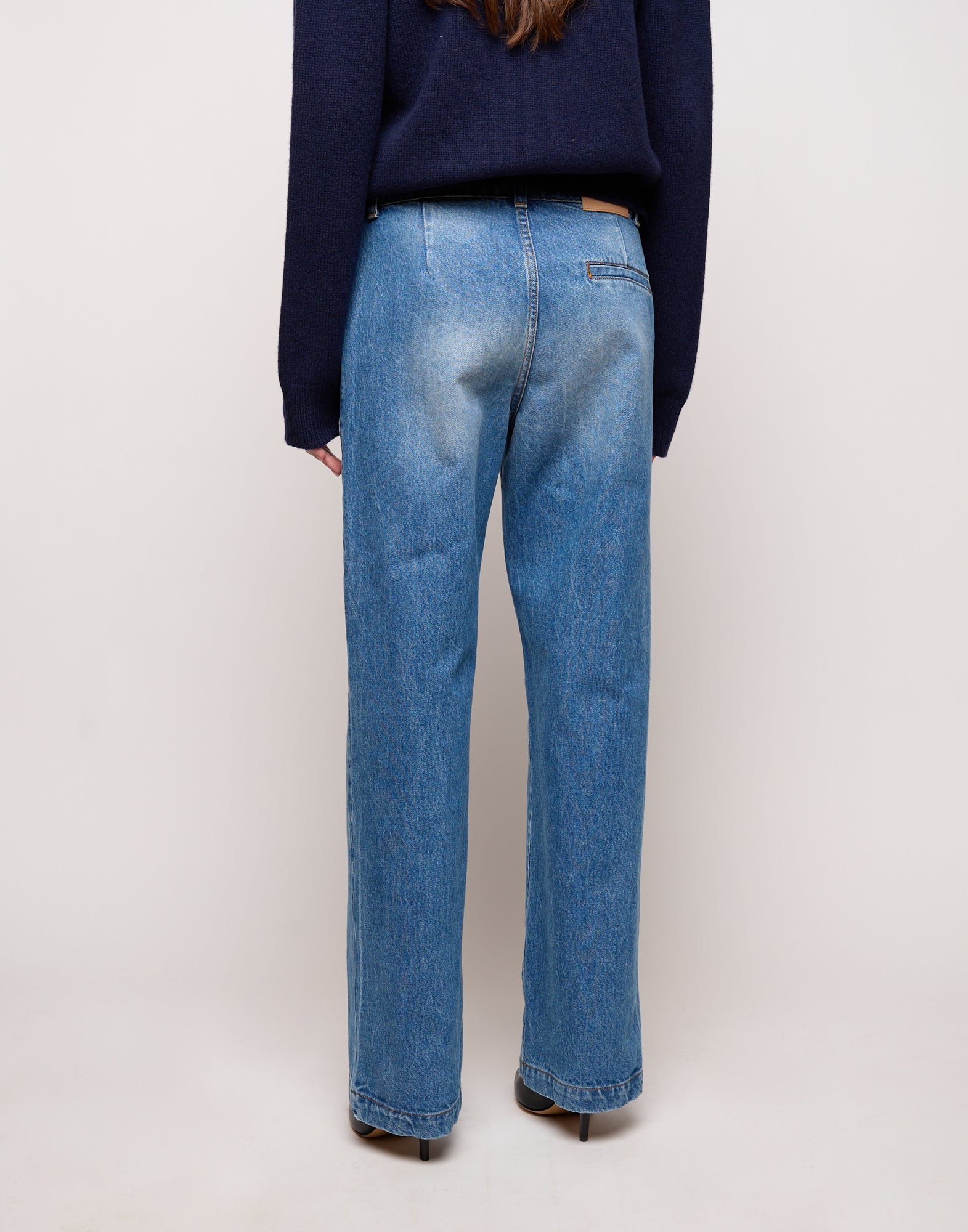 DOUUOD Pantalone Dritto in Denim Washed