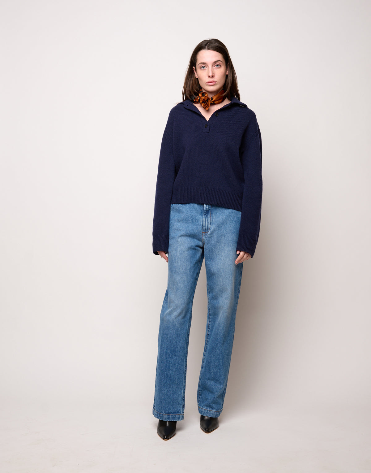 DOUUOD Pantalone Dritto in Denim Washed