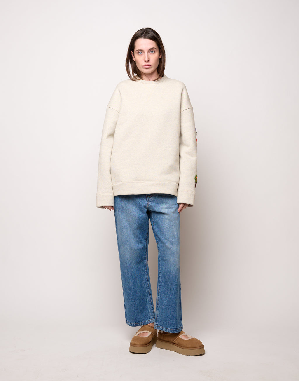DOUUOD Pantalone Ampio Cropped Genderless in Denim Washed