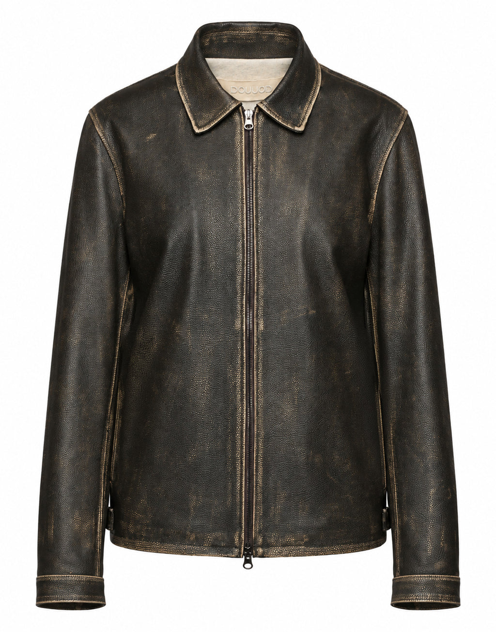 DOUUOD Giubbotto Genderless in Pelle Vintage