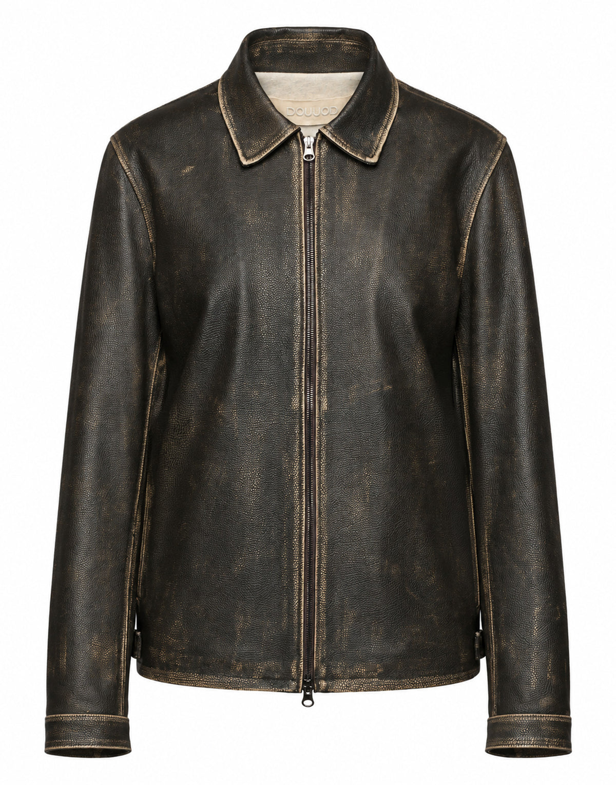 DOUUOD Giubbotto Genderless in Pelle Vintage