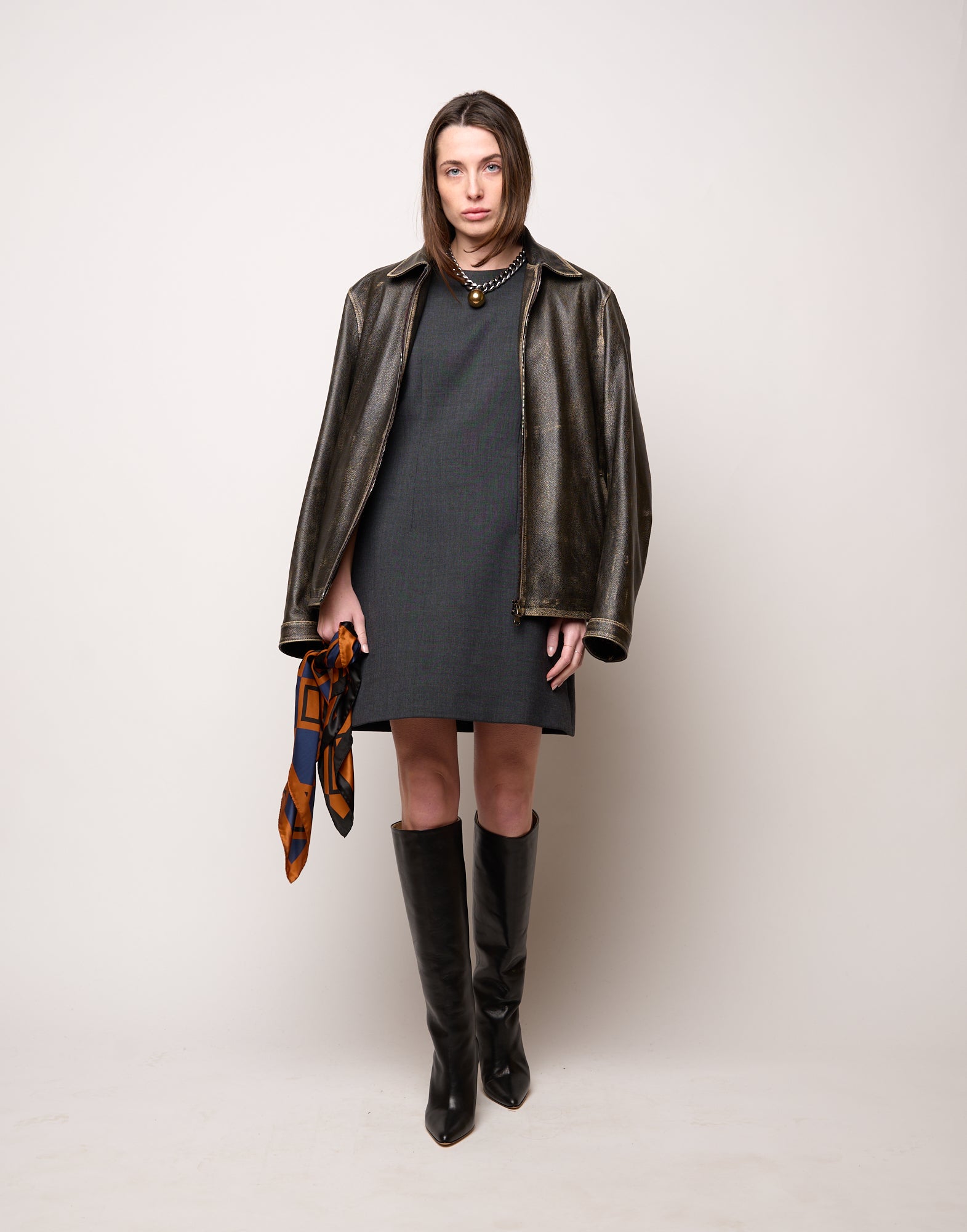 DOUUOD Giubbotto Genderless in Pelle Vintage