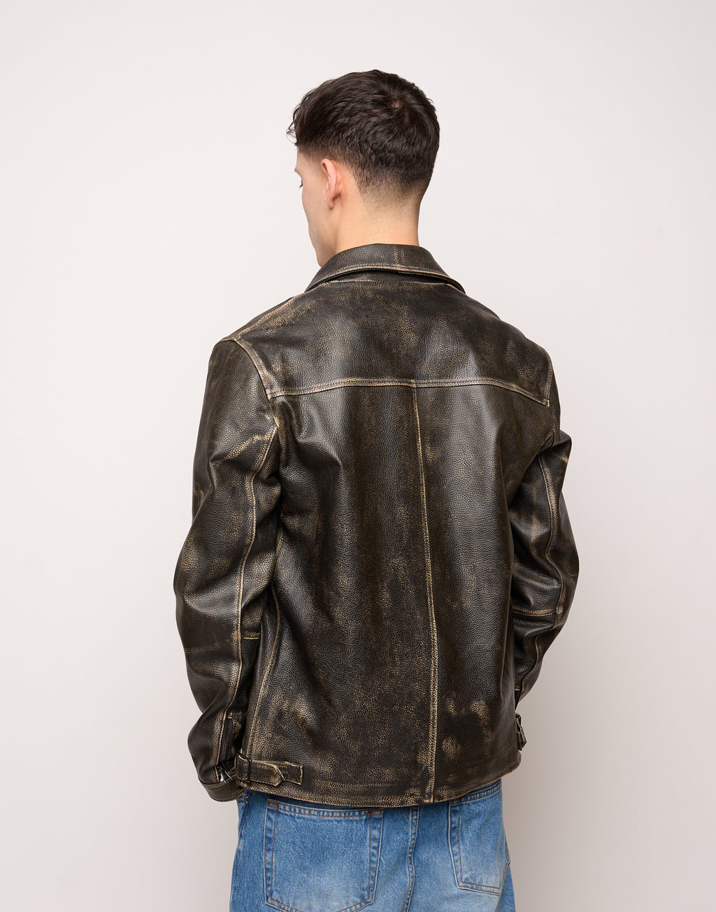 DOUUOD Giubbotto Genderless in Pelle Vintage