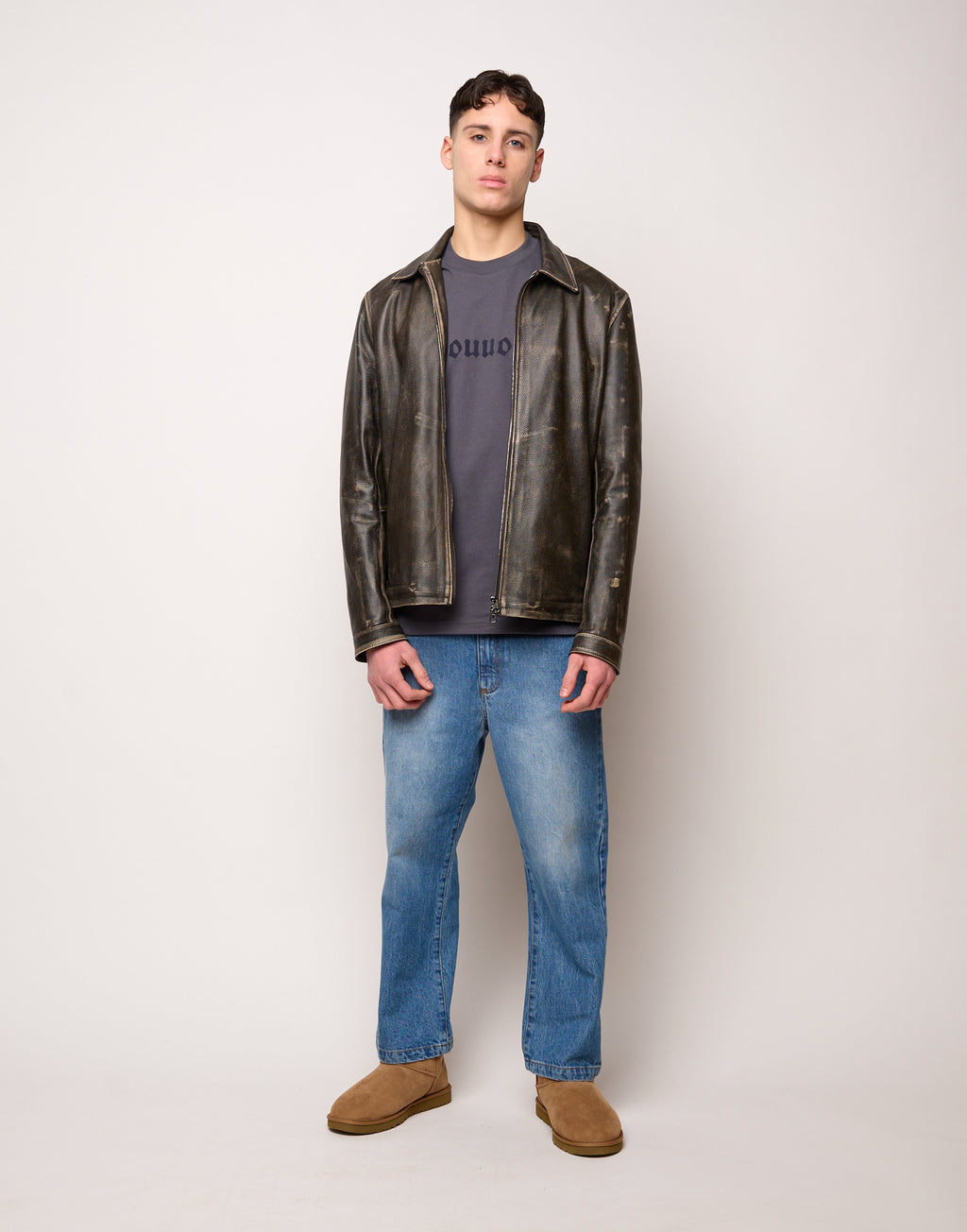 DOUUOD Giubbotto Genderless in Pelle Vintage