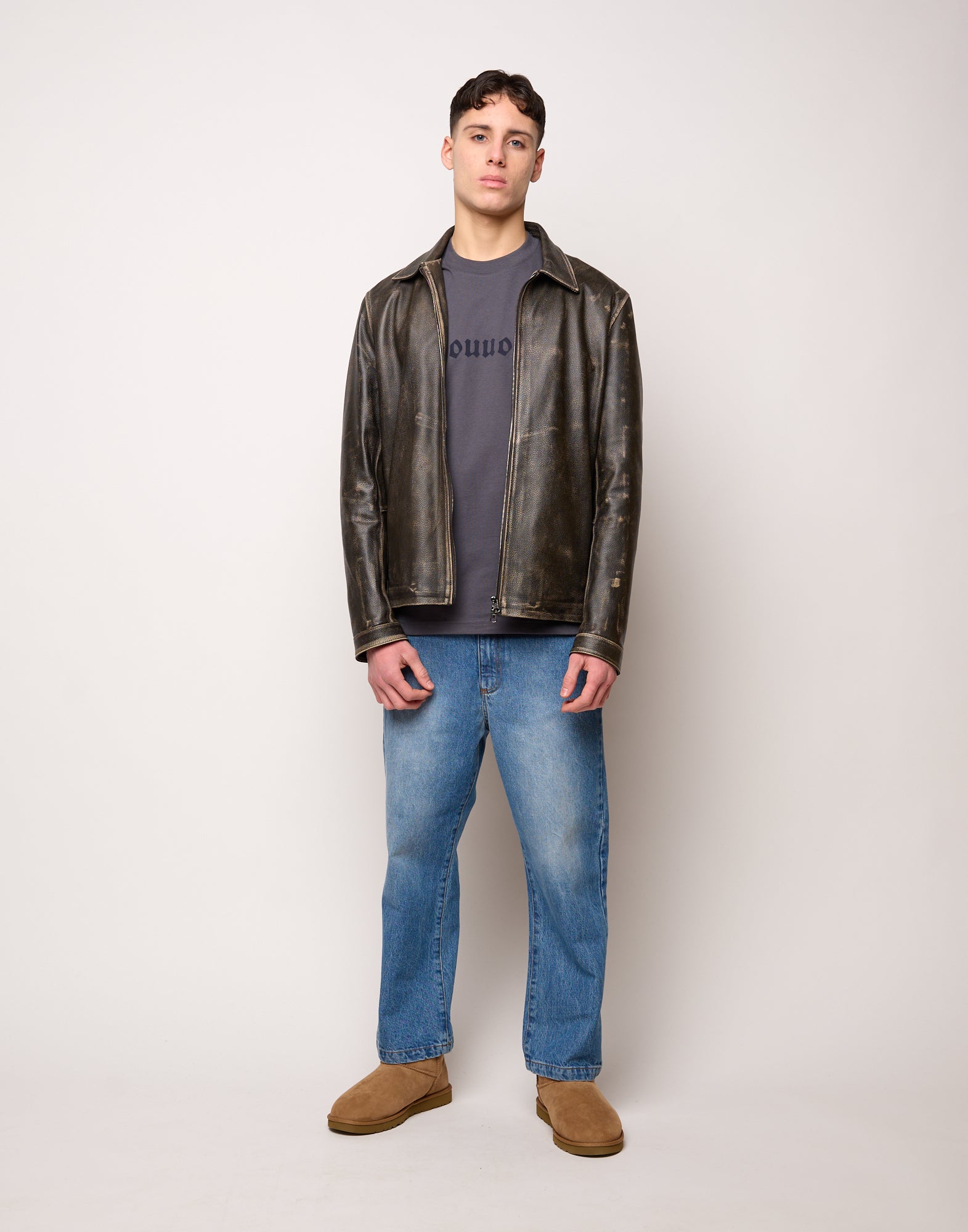 DOUUOD Giubbotto Genderless in Pelle Vintage