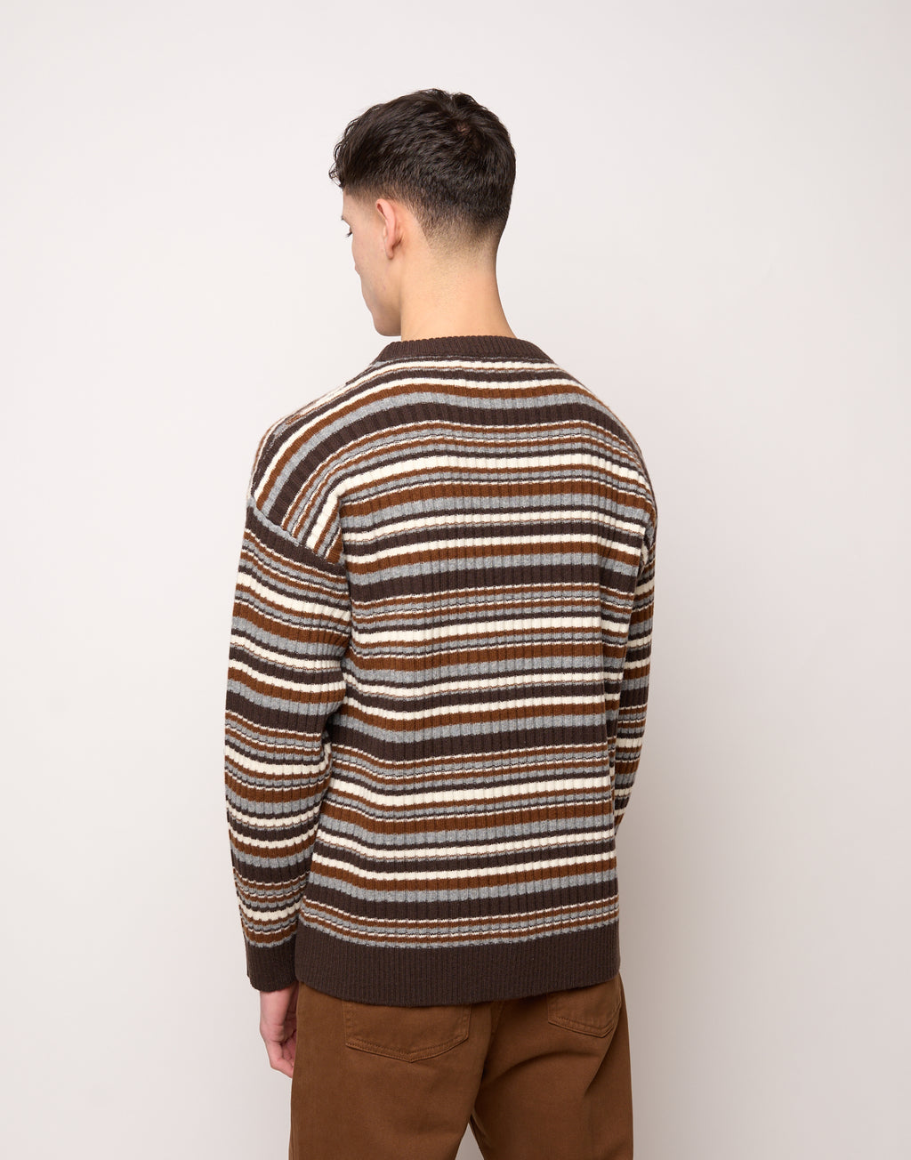 DOUUOD Maglia Girocollo Multirighe Genderless in Lana Superfine