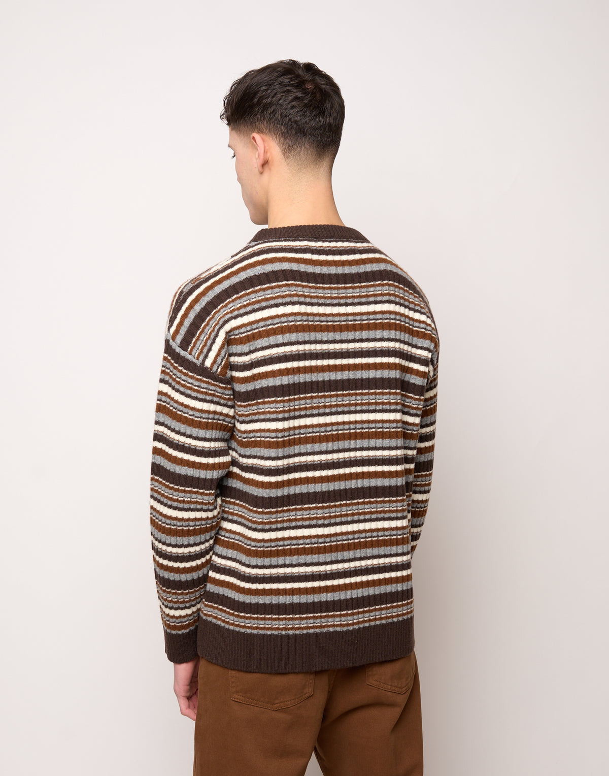 DOUUOD Maglia Girocollo Multirighe Genderless in Lana Superfine