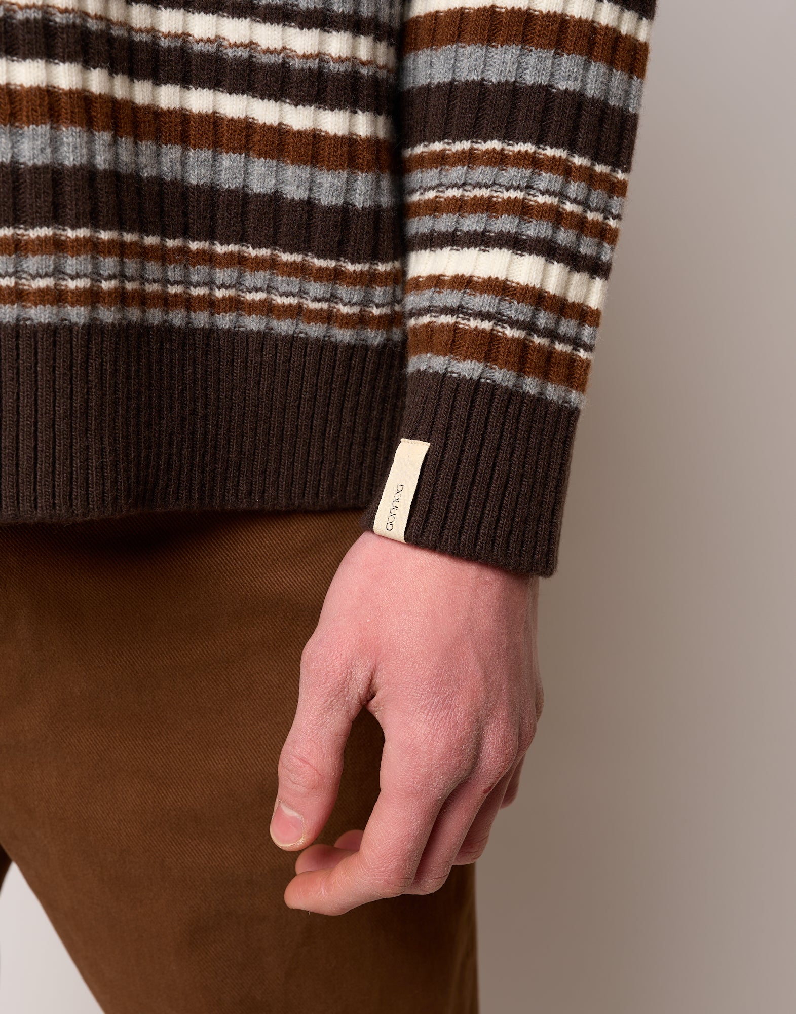 DOUUOD Maglia Girocollo Multirighe Genderless in Lana Superfine