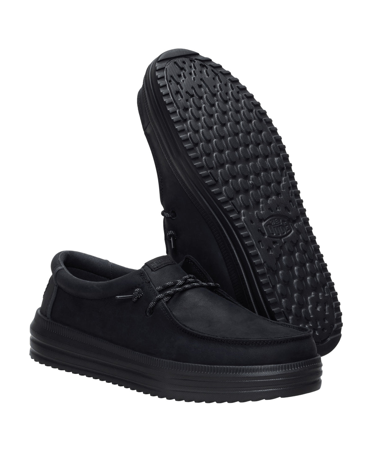 DUDE Mocassini REV Tumbled Leather Black / Black