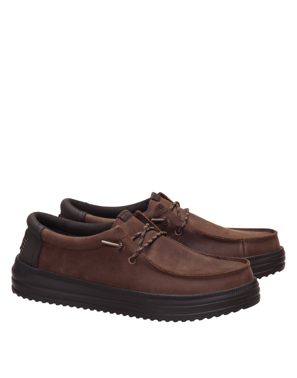 DUDE Mocassini REV Tumbled Leather Shaved Chocolate / Chocolate Torte