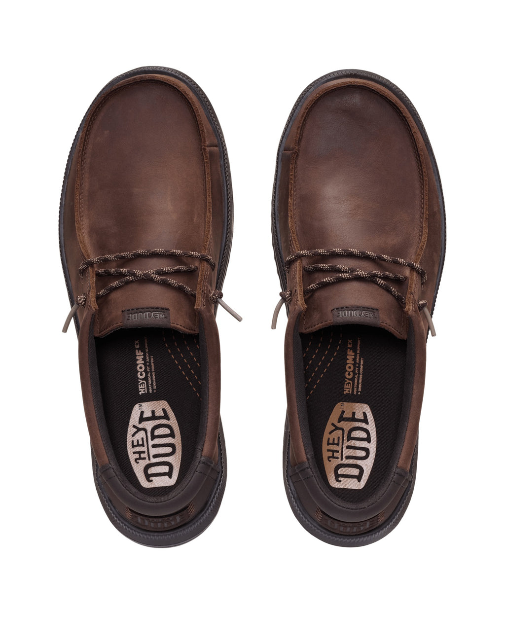 DUDE Mocassini REV Tumbled Leather Shaved Chocolate / Chocolate Torte