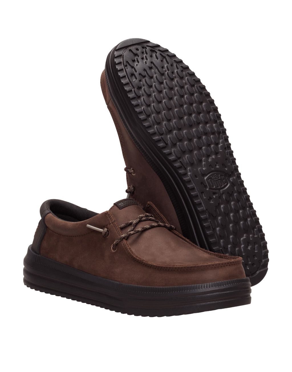 DUDE Mocassini REV Tumbled Leather Shaved Chocolate / Chocolate Torte