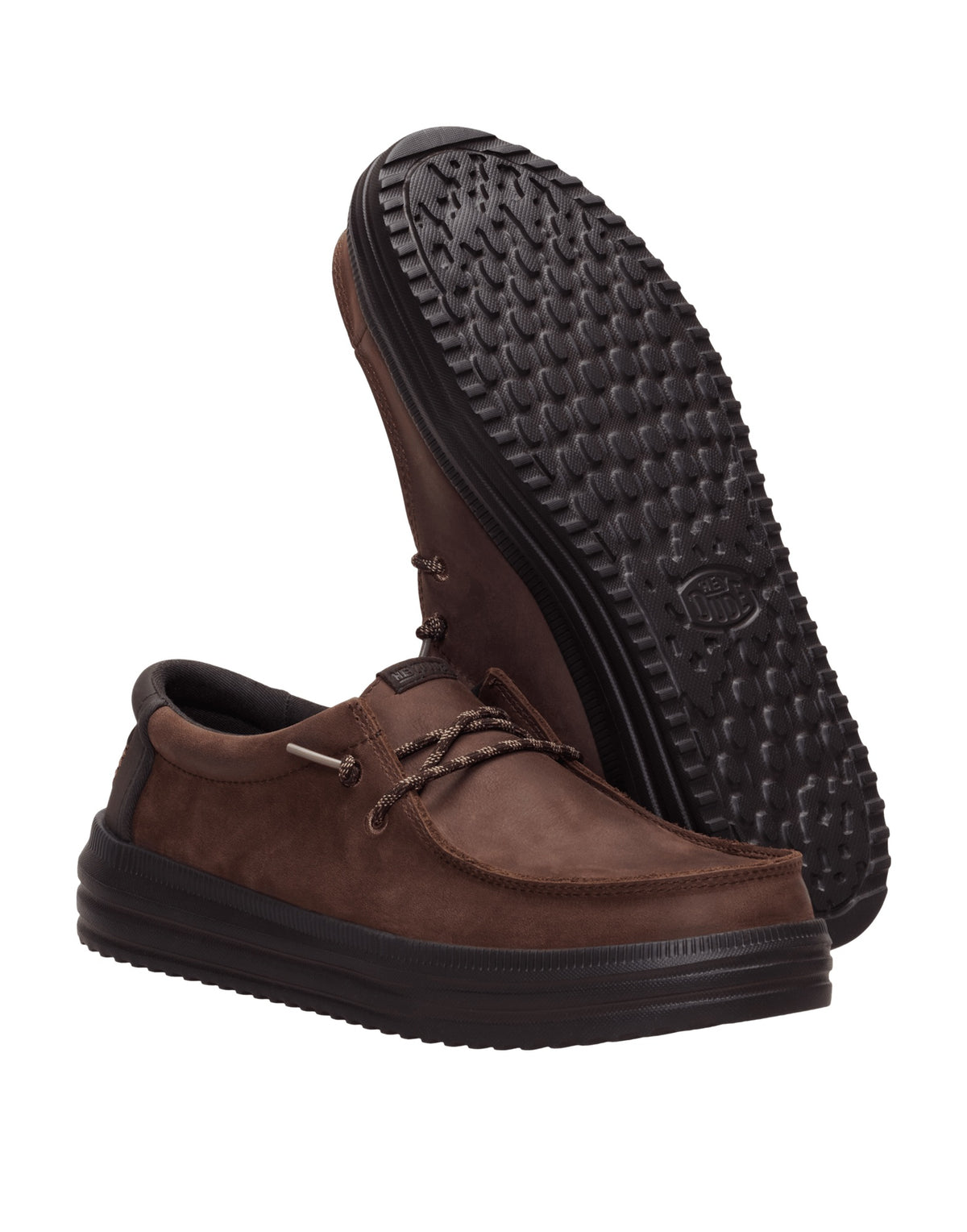 DUDE Mocassini REV Tumbled Leather Shaved Chocolate / Chocolate Torte