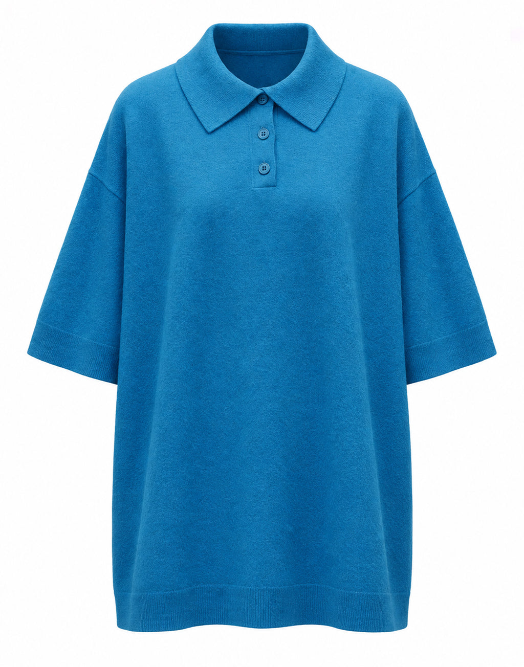 ERIKA CAVALLINI Polo Over in Lana vergine Blu Reale