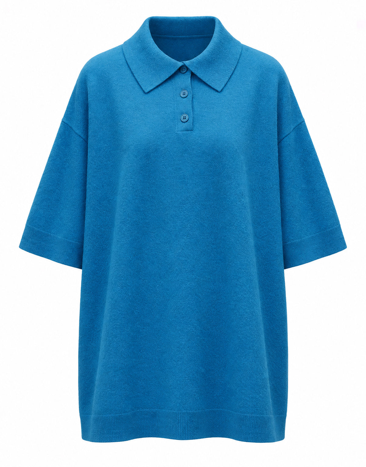 ERIKA CAVALLINI Polo Over in Lana vergine Blu Reale