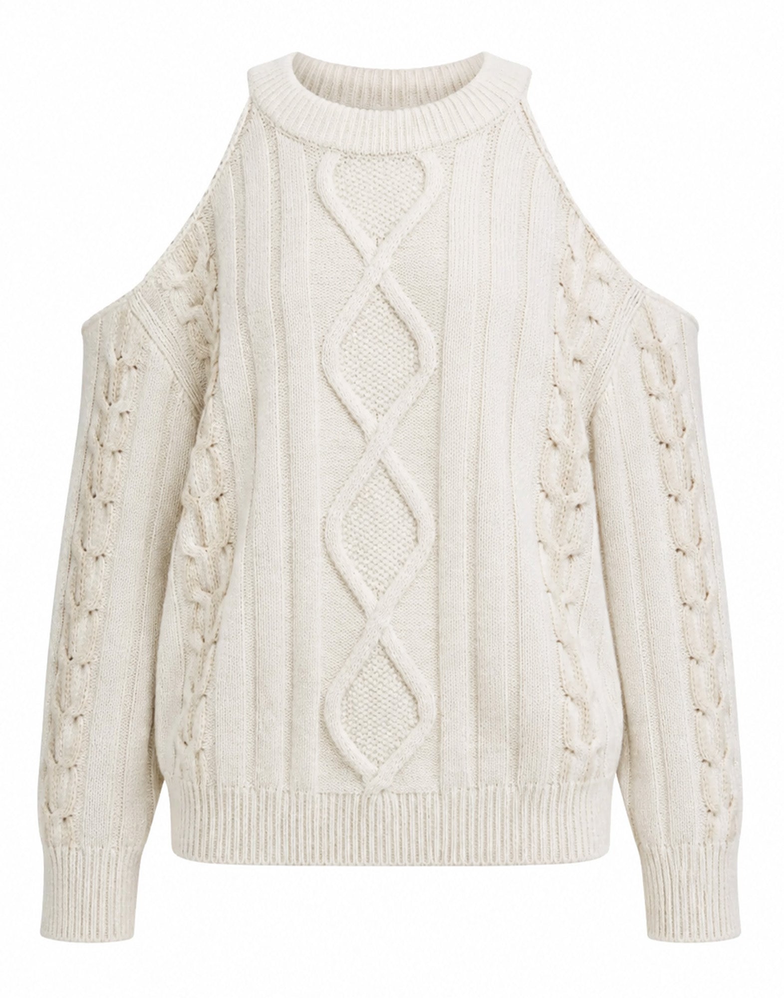 ERIKA CAVALLINI Maglia in Lana e Cashmere con Cut-Out Latte