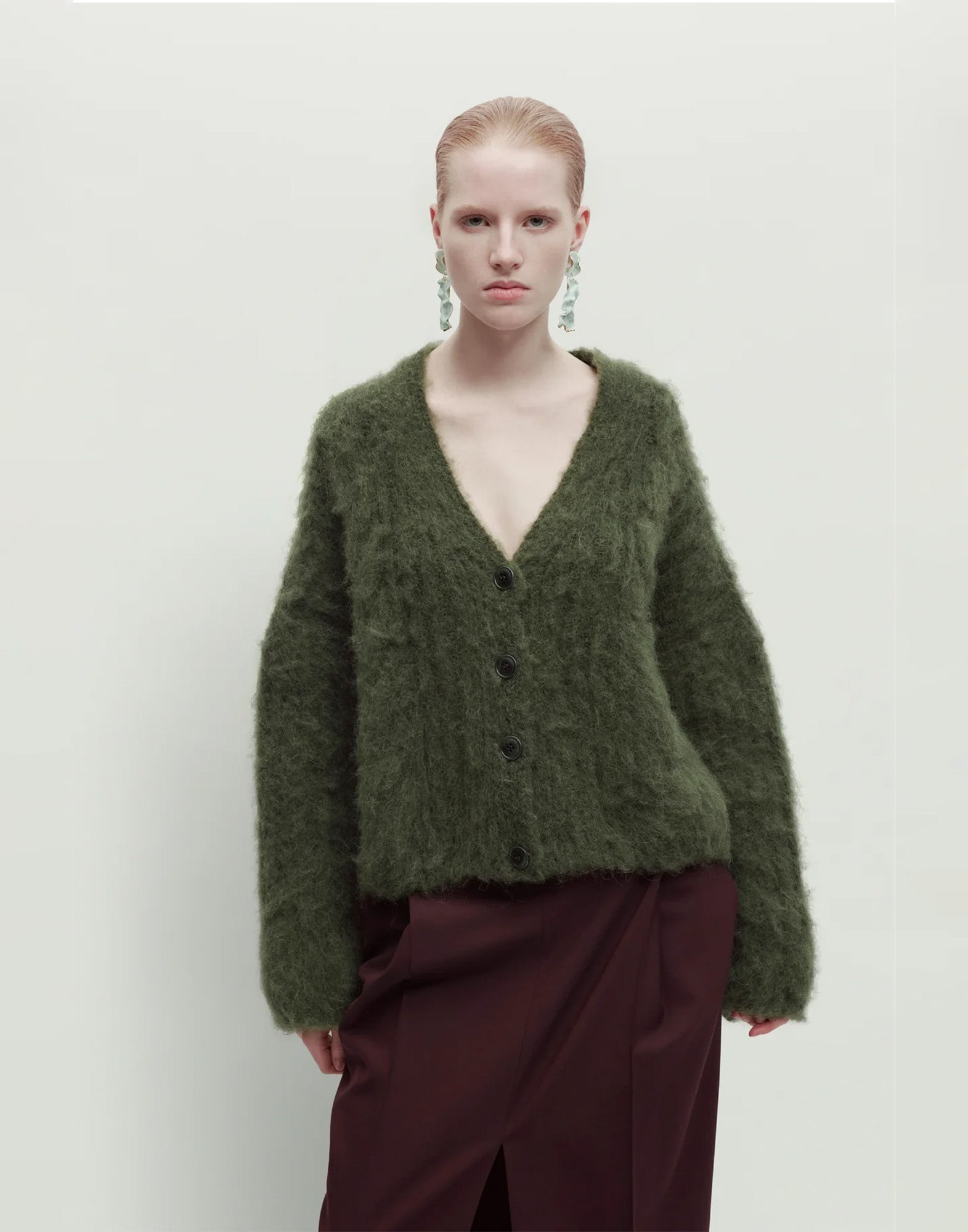 ERIKA CAVALLINI Cardigan in Alpaca Cardato Foresta
