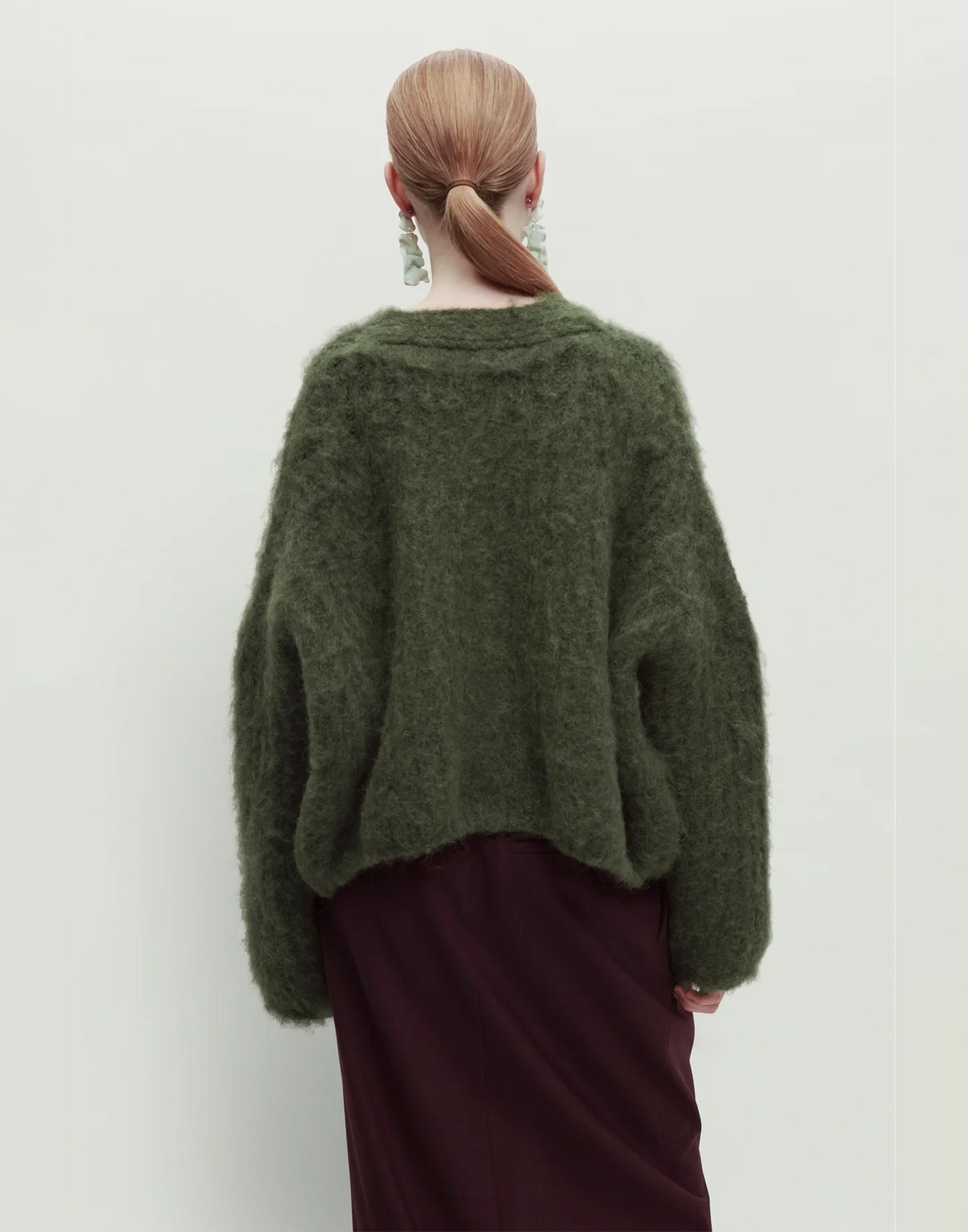 ERIKA CAVALLINI Cardigan in Alpaca Cardato Foresta