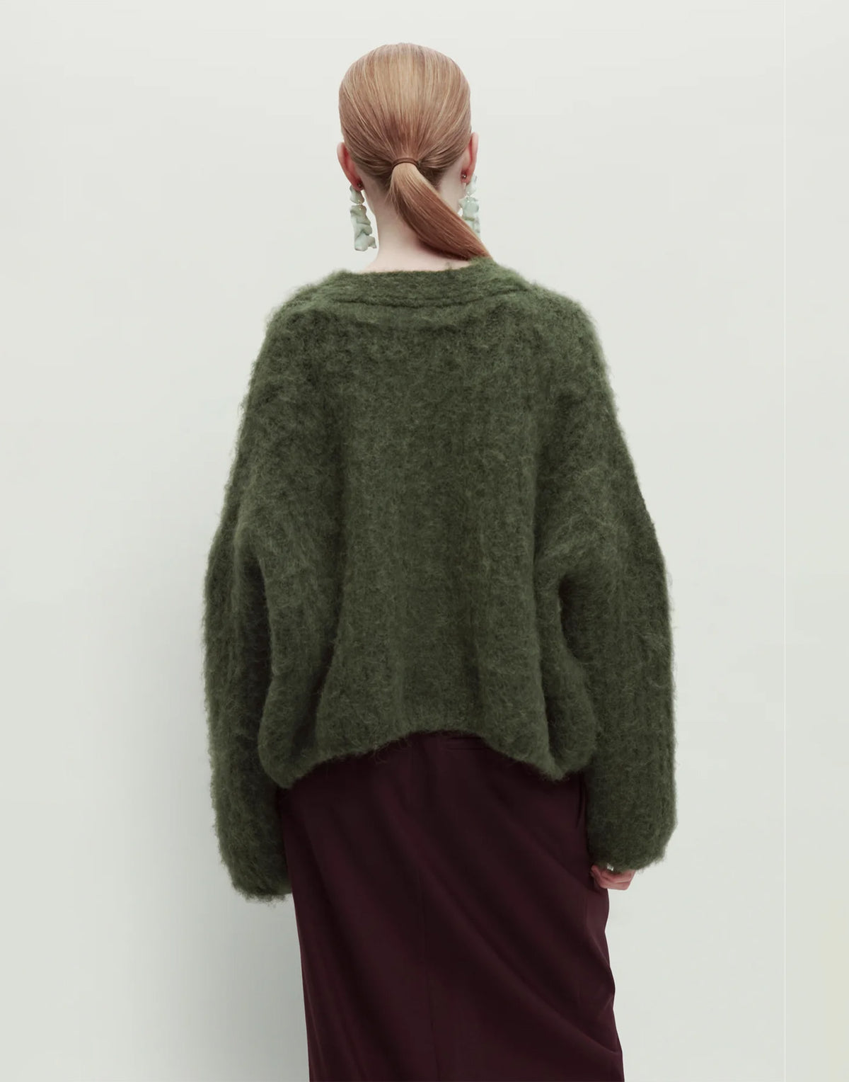 ERIKA CAVALLINI Cardigan in Alpaca Cardato Foresta