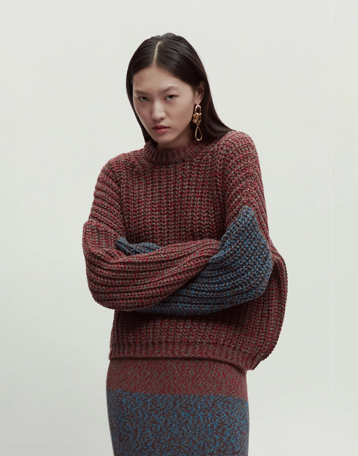 ERIKA CAVALLINI Maglione in Baby Alpaca Bicolor