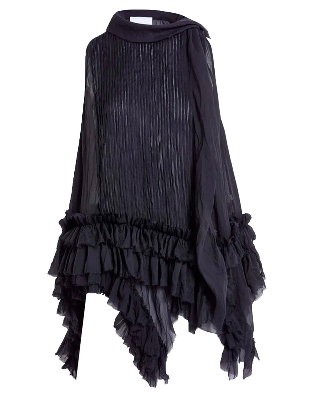 ERIKA CAVALLINI Top in Chiffon Stropicciato Nero