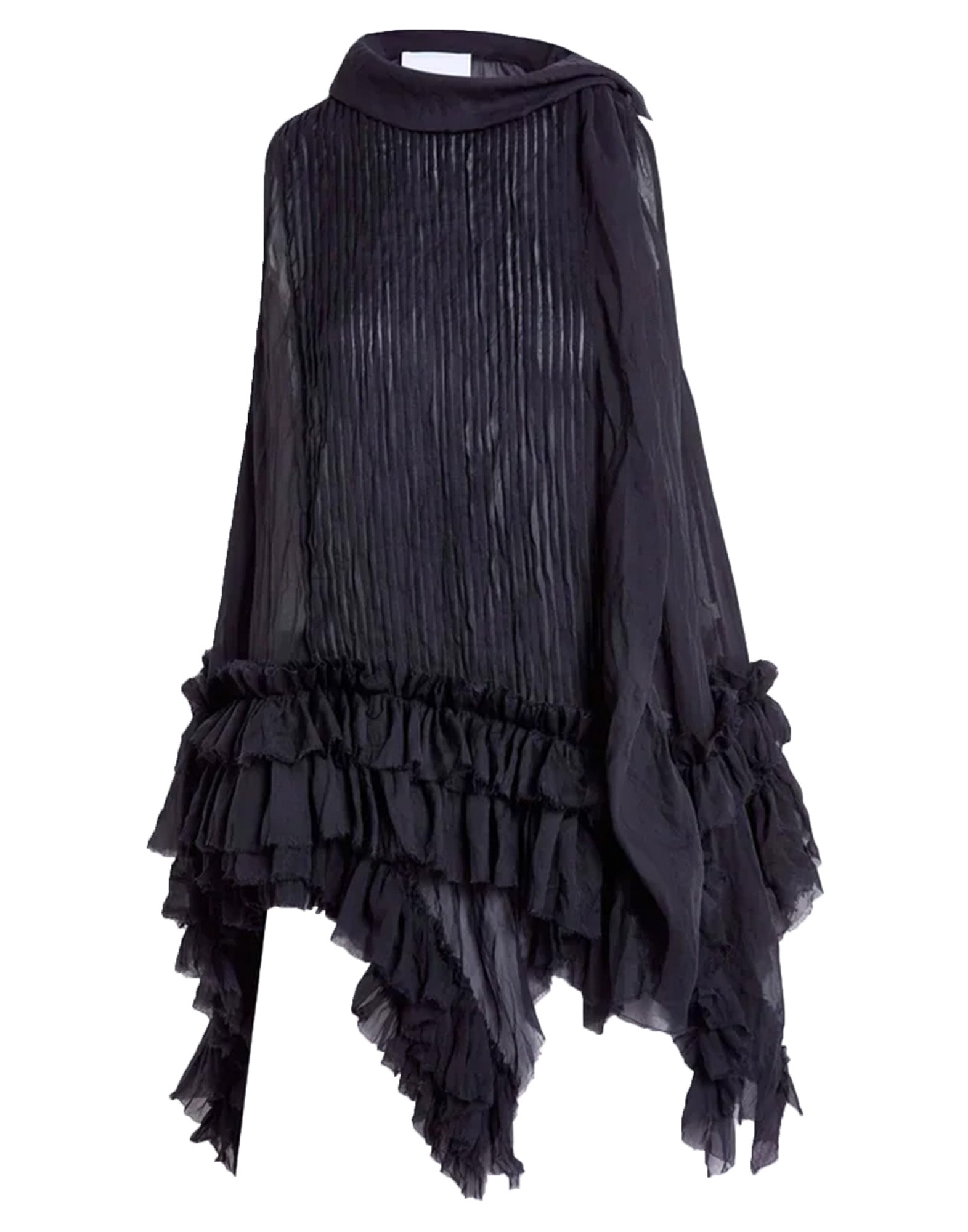 ERIKA CAVALLINI Top in Chiffon Stropicciato Nero